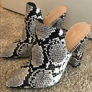 Aldos snake skin heels